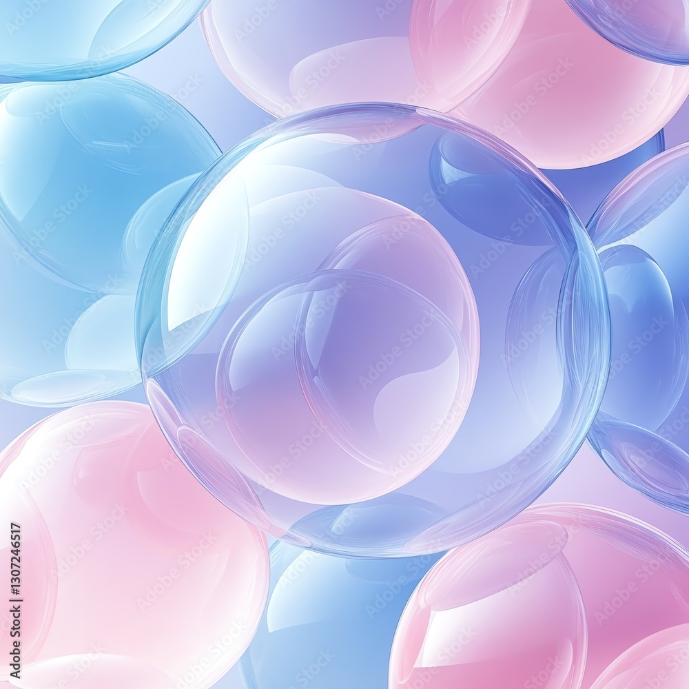 Aufkleber smooth pastel bubble texture background, simple design, soft circular shapes, minimalistic and sooth
