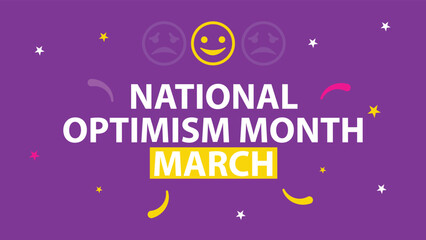 National Optimism Month march web banner design illustration 