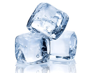 Obraz premium Clear Ice Cubes on Transparent Background