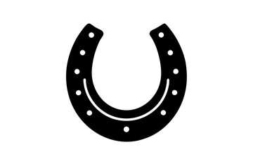 Horseshoe Silhouette Vector – Lucky Western Icon Illustration

