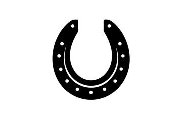 Horseshoe Silhouette Vector – Lucky Western Icon Illustration

