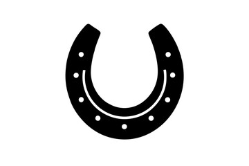 Horseshoe Silhouette Vector – Lucky Western Icon Illustration

