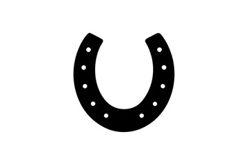 Horseshoe Silhouette Vector – Lucky Western Icon Illustration

