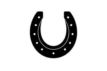 Horseshoe Silhouette Vector – Lucky Western Icon Illustration

