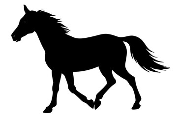 Horse Silhouette Vector – Elegant Equine Graphic Illustration

