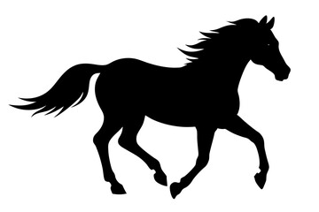 Horse Silhouette Vector – Elegant Equine Graphic Illustration

