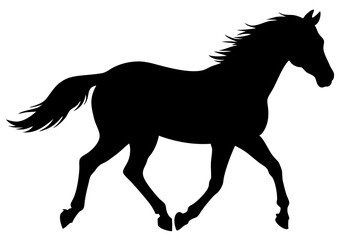 Horse Silhouette Vector – Elegant Equine Graphic Illustration

