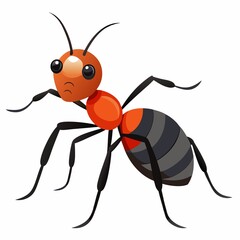 vector illustration of an ant isolated on white background