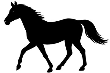 Horse Silhouette Vector – Elegant Equine Graphic Illustration

