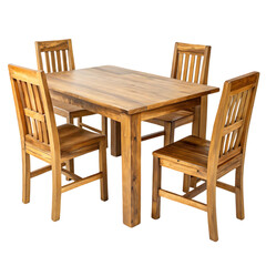 Fototapeta premium Solid Wood Dining Set: 4 Chairs Table