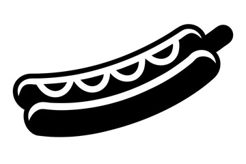 Tasty Hot Dog Icon – Flat Vector Fast Food Illustration

