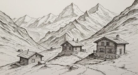 Swiss Alps Sketch