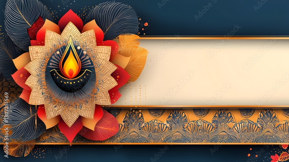 Aufkleber stunning digital showcasing an exquisite 3d paper effect rangoli design capturing the essence of the