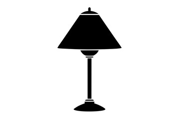 Lamp Icon Vector – Lampshade Light Symbol on White Background

