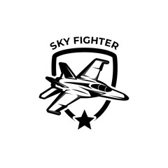 jet fighter airforce logo vector