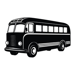 bus silhouette vector on white background