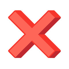 Fototapeta premium Red 3D X symbol