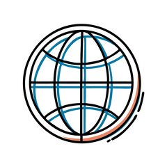 Blue networked globe for global connectivity