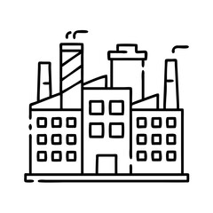 Naklejka premium Industrial factory with chimneys icon