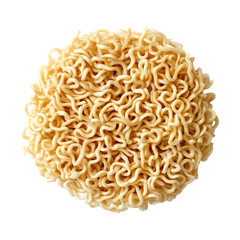 Uncooked Instant Ramen Noodles on Transparent Background