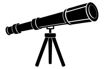 Telescope Silhouette – Vector Illustration for Astronomy and Science Themes

