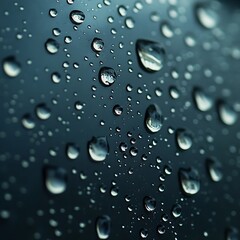 Water Droplets on Dark Surface Abstract Macro Photography