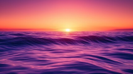 Obraz premium A vibrant ocean scene showing a beautiful sunset and waves