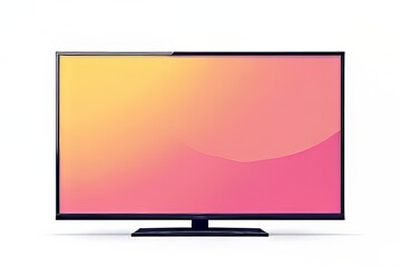 Modern Flat Screen TV Mockup with Gradient Colors