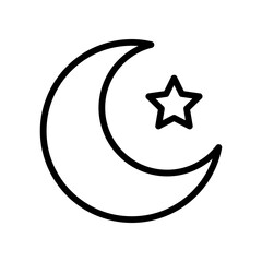 Simplistic Moon and Star Black and White Minimalist Icon Design
