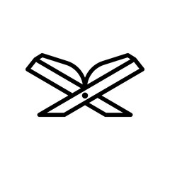 Minimalist Icon of a Quran Stand on White Background