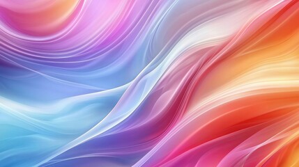 Abstract colorful wavy lines in vibrant gradient background