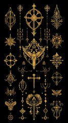 Golden Gothic Ornament Collection