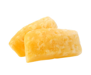 pineapple chunks. pieces of Pineapple on transparent png