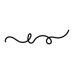 Abstract Black Wavy Line Art with Loop - Minimalist Continuous Single Line Drawing, wavy line pattern