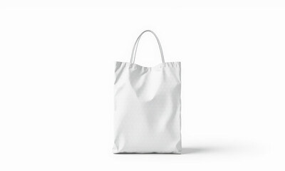 blank white shopping bag mockup on clean background, perfect for branding and design projects. Ideal for showcasing logos or artwork