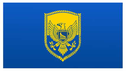 Emblem of the oregon flag on blue background