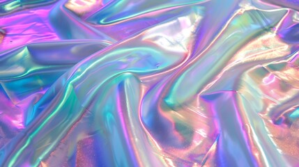 Holographic iridescent fabric texture background