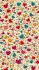 Colorful hearts pattern, love, background, design