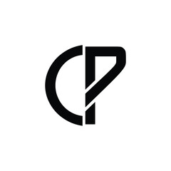 CP monogram logo design letter text name symbol monochrome logotype alphabet character simple logo