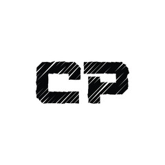 CP monogram logo design letter text name symbol monochrome logotype alphabet character simple logo