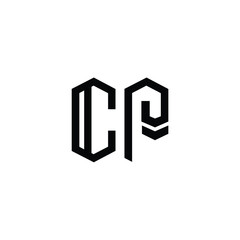 CP monogram logo design letter text name symbol monochrome logotype alphabet character simple logo