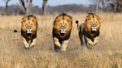 The lion (Panthera leo) is a powerful predator found in Africa and parts of Asia, known for its mane and social pride living.