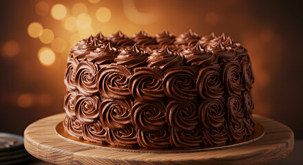 fresh chocolate cake with icing HD