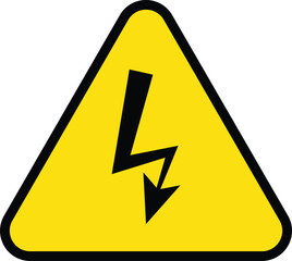 High voltage, danger sign, icon. Vector illustration 