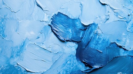 Close-up of vibrant blue oil paint, showcasing rich brushstrokes in an abstract, artistic detail.