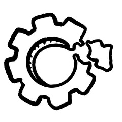 hand holding a gear