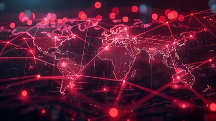 Fototapeta premium Global Network Connections: A Visual Representation of Worldwide Interconnectivity