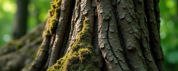 Naklejka premium Details of an ancient tree's bark and texture, nature closeup, bark texture