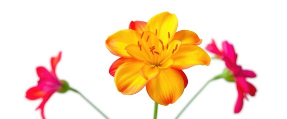A single, vibrant bloom isolated against a pure white backdrop, studio, botany