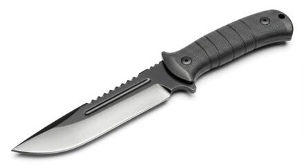 Combat Dagger with Serated Edge and Textured Grip